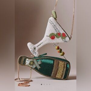 Anthropologie Maeve NWT Beaded Icon Cross Bag